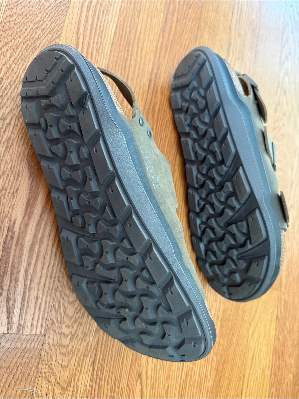 Birkenstock Three-Strap Sandals in Olive Brown